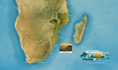 Southern Africa Map - Zongoene Beach, Mozambique