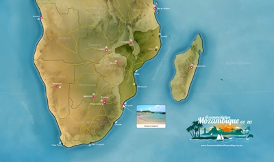 Southern Africa Map - Inhaca Island, Mozambique