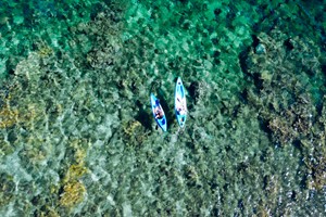 Kayaking over reefs