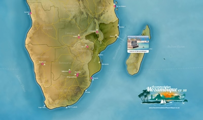 Southern Africa Map - Island of Mozambique, Mozambique
