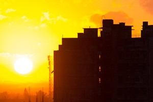 A warm sunrise starts a new day in Beira