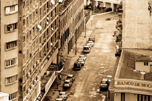 Beira street scene with a vintage filter added