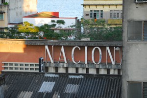 Old retro signage along Beira's streets