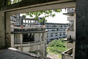 Window views from within the old Grand Hotel
